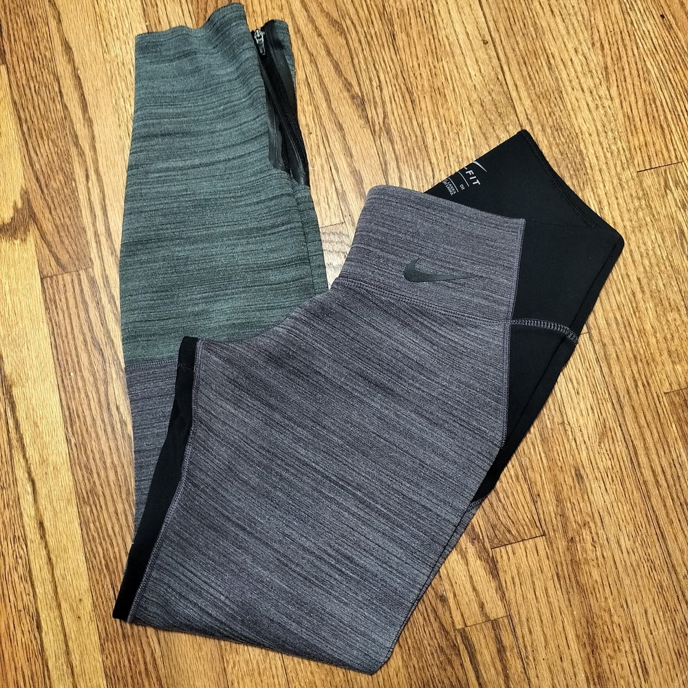 Women's Nike Gray, Black & Purple Dri-Fit Leggings Sz S